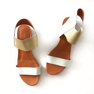 Rebecca Minkoff Mint Green and Gold Bazzle Sandal